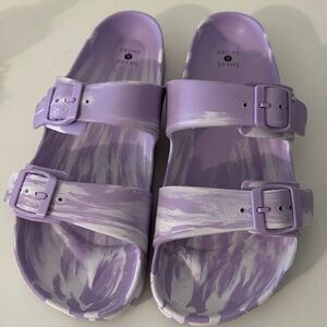 Women's Purple Tie Dye Sandals